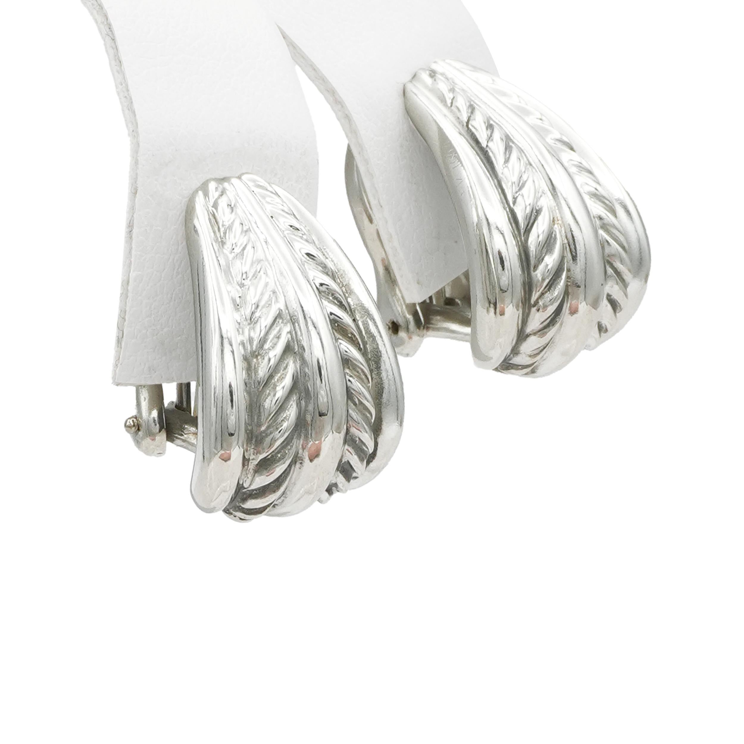 David Yurman Sterling Silver Cable Clip-On Earrings
