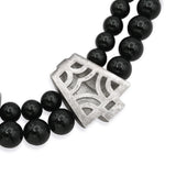 Sterling Silver Black Onyx Double-Strand Statement Necklace