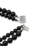 Sterling Silver Black Onyx Double-Strand Statement Necklace