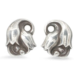 Georg Jensen Sterling Silver Pearl No. 100 Tulip Brooch & Earrings