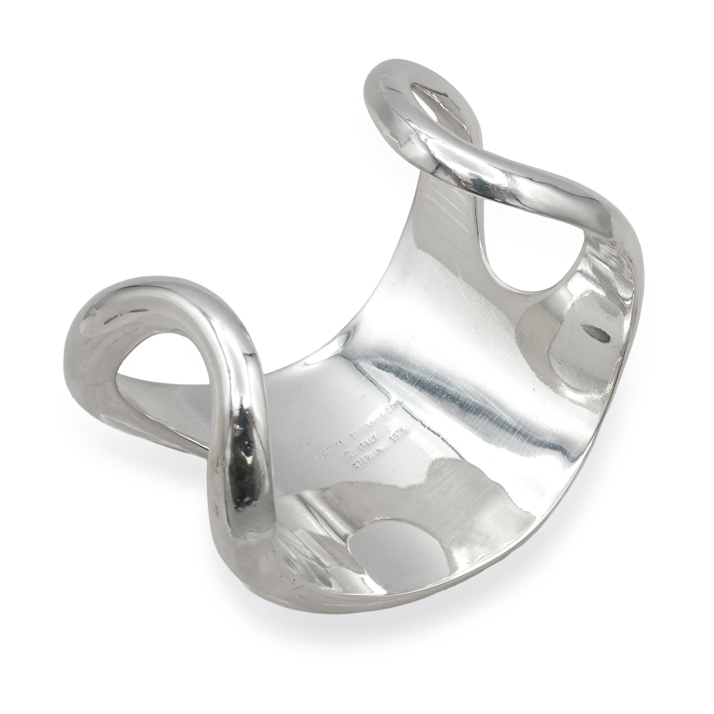 Vintage Tiffany & Co. Elsa Peretti Sterling Silver Open Side Cuff Bracelet