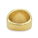 David Yurman 18K Yellow Gold Banded Agate Signet Ring