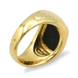 David Yurman 18K Yellow Gold Black Onyx Signet Ring