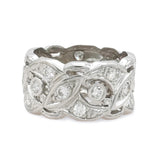 Platinum Diamond Openwork Wide Band Ring