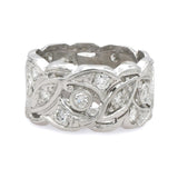 Platinum Diamond Openwork Wide Band Ring
