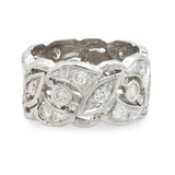 Platinum Diamond Openwork Wide Band Ring