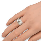 Platinum Diamond Openwork Wide Band Ring