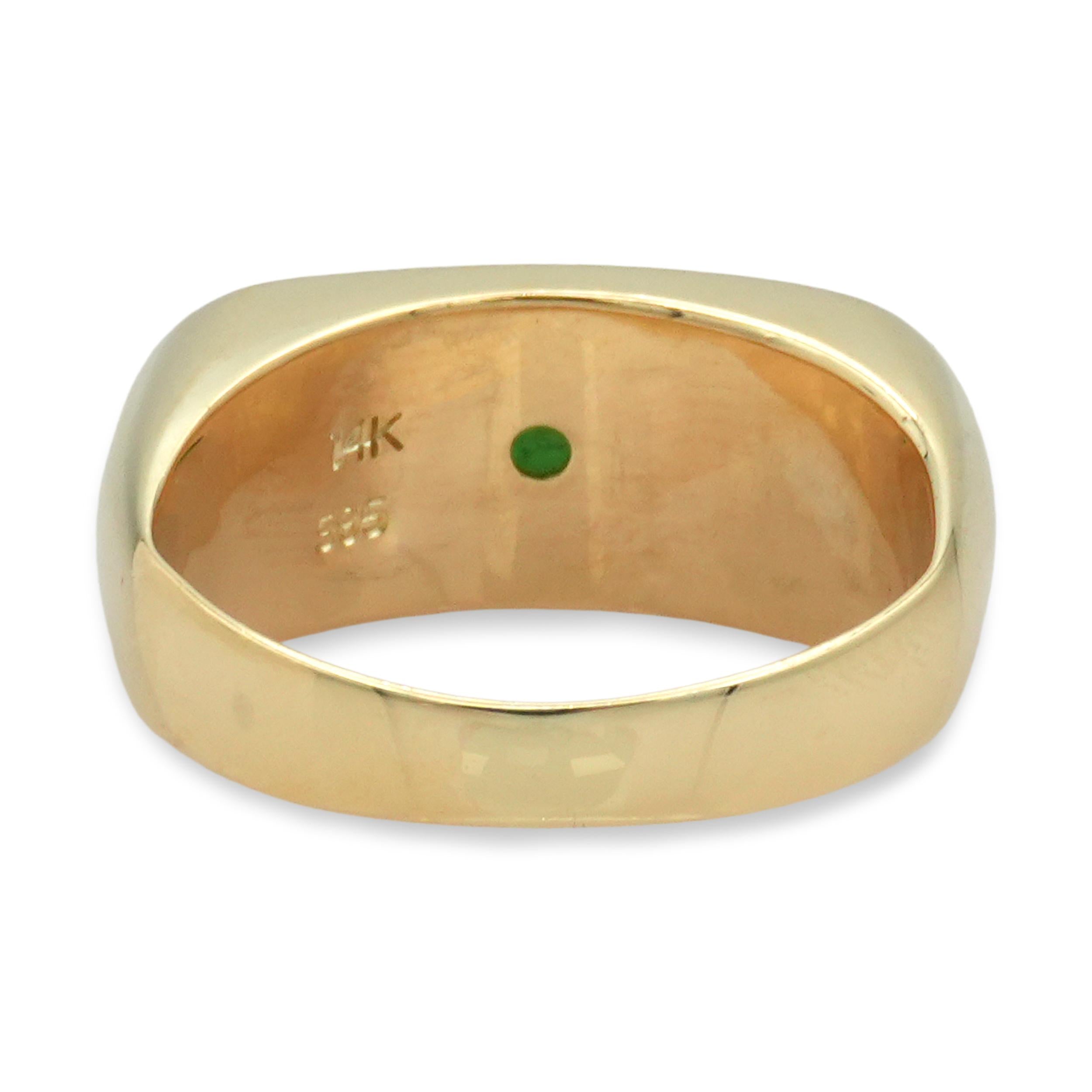 Vintage 14K Yellow Gold Green Jadeite Ring