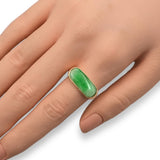 Vintage 14K Yellow Gold Green Jadeite Ring