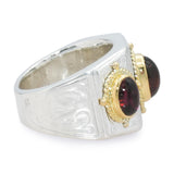 Konstantino 18k Yellow Gold and Sterling Silver Rhodolite Garnet Cabochon Ring