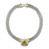 David Yurman Albion Sterling Silver 14K Gold Citrine Necklace