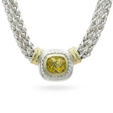 David Yurman Albion Sterling Silver 14K Gold Citrine Necklace