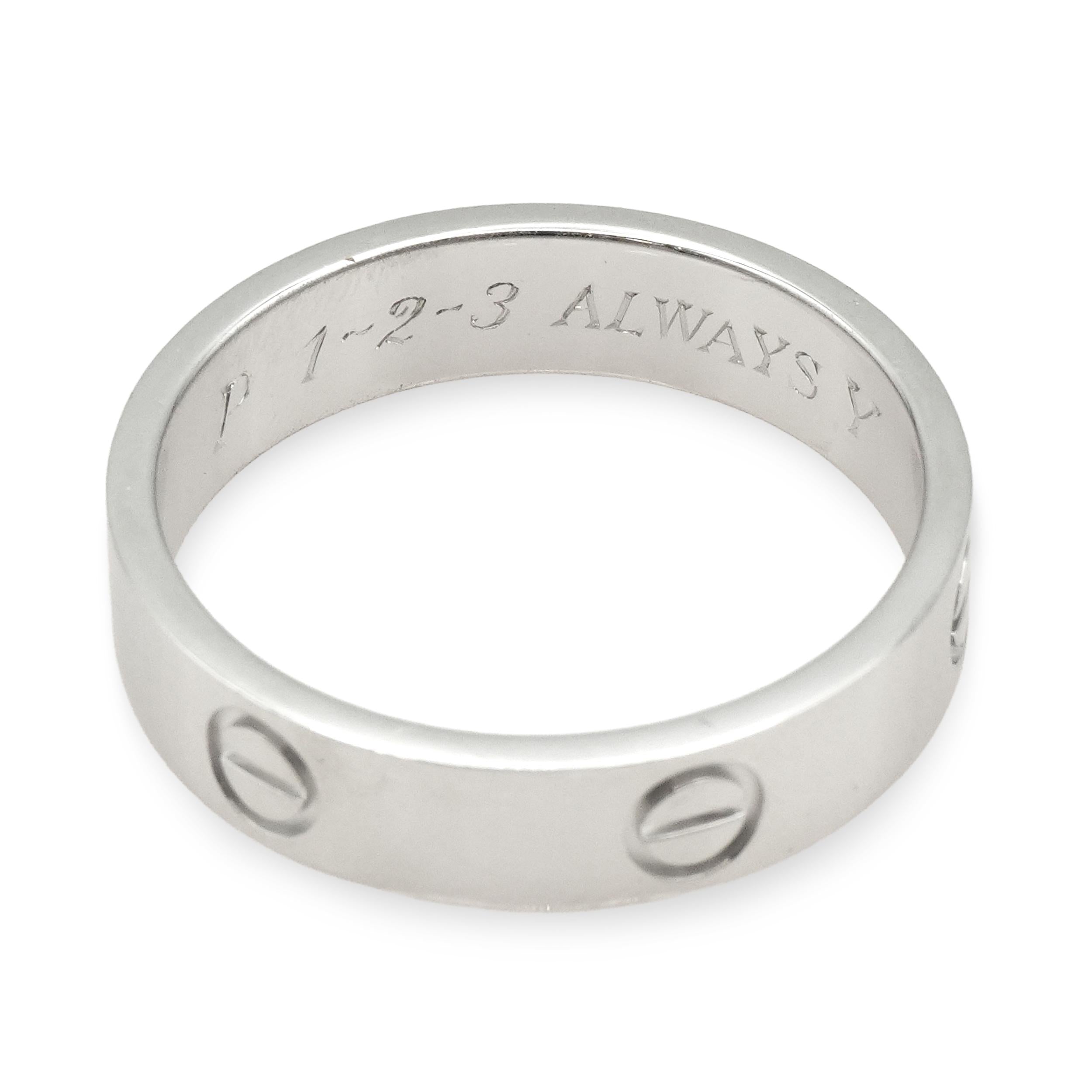 Cartier Love Band 950 Platinum Ring