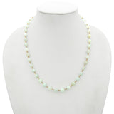14k Gold Jadeite Bead Necklace & Cluster Earrings Set