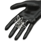 1995 Tiffany & Co. Sterling Silver Openwork Flower Brooch