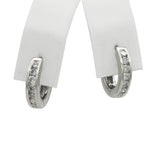 14K White Gold Diamond Channel-Set Hoop Earrings