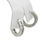 14K White Gold Diamond Channel-Set Hoop Earrings
