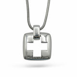 1999 Tiffany & Co. Sterling Silver Cutout Cross Pendant Necklace