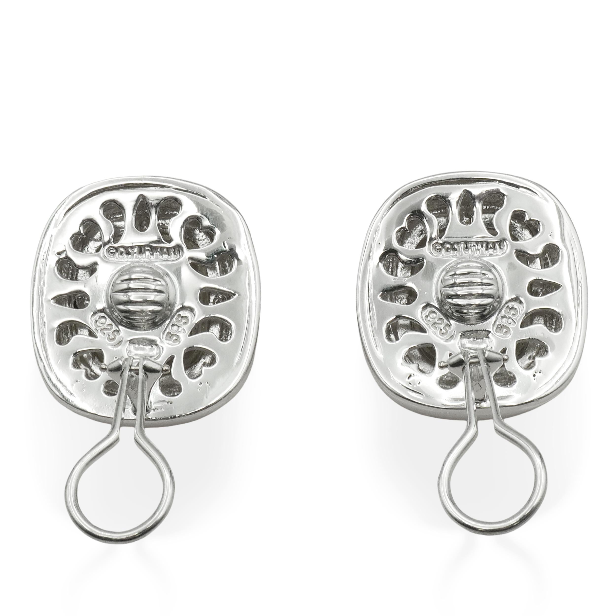 David Yurman Sterling Silver 14K Gold Lemon Citrine Clip-On Earrings