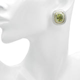 David Yurman Sterling Silver 14K Gold Lemon Citrine Clip-On Earrings