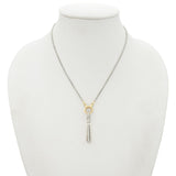 David Yurman Sterling Silver & 18k Gold Pavé Diamond Barrel Pendant Necklace