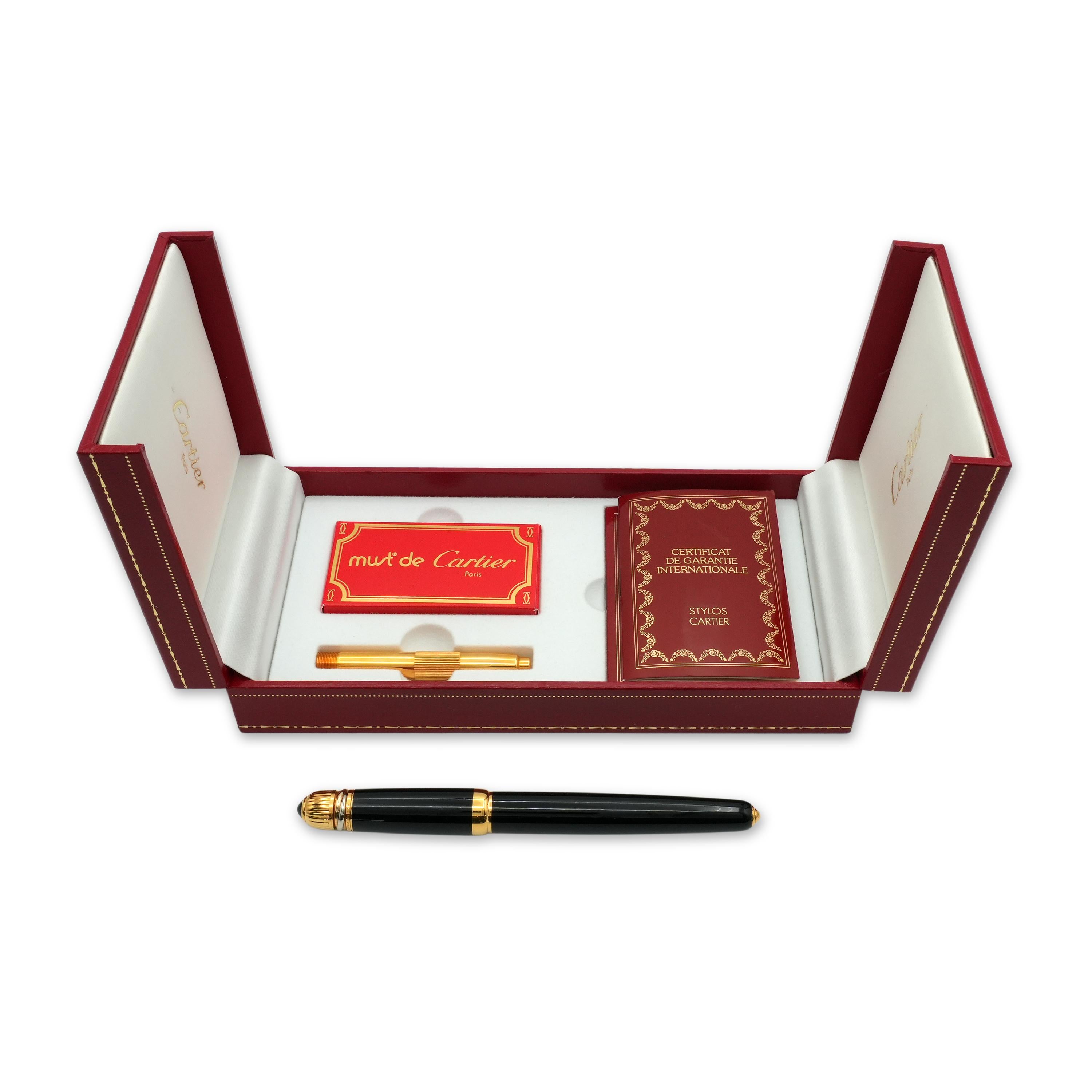 CartierPasha de Cartier Black Lacquer Ballpoint Pen