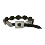 Navajo G. Begay Sterling Silver Sunburst Concho Leather Belt