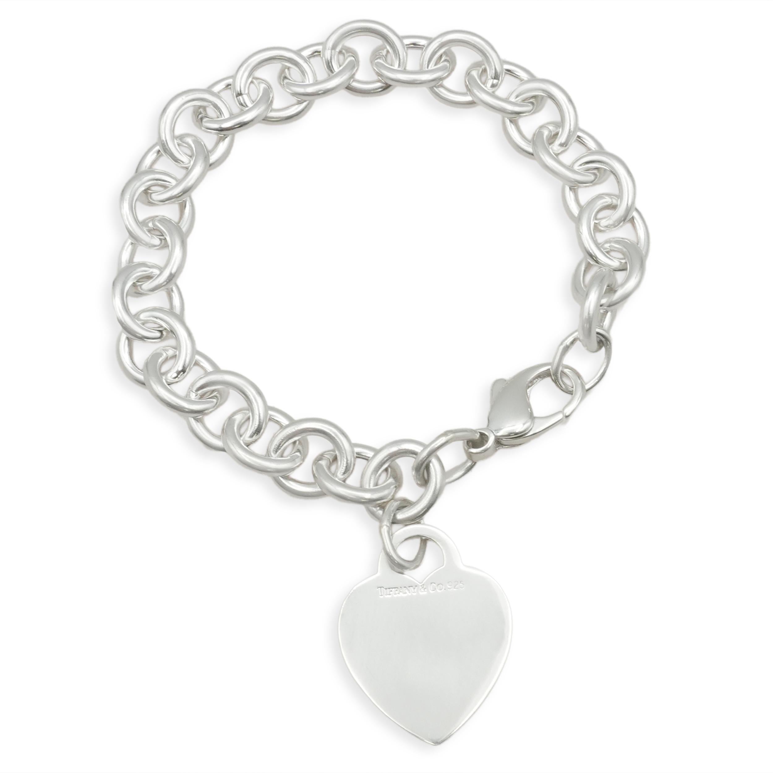 Tiffany & Co. Sterling Silver Heart Tag Link Bracelet