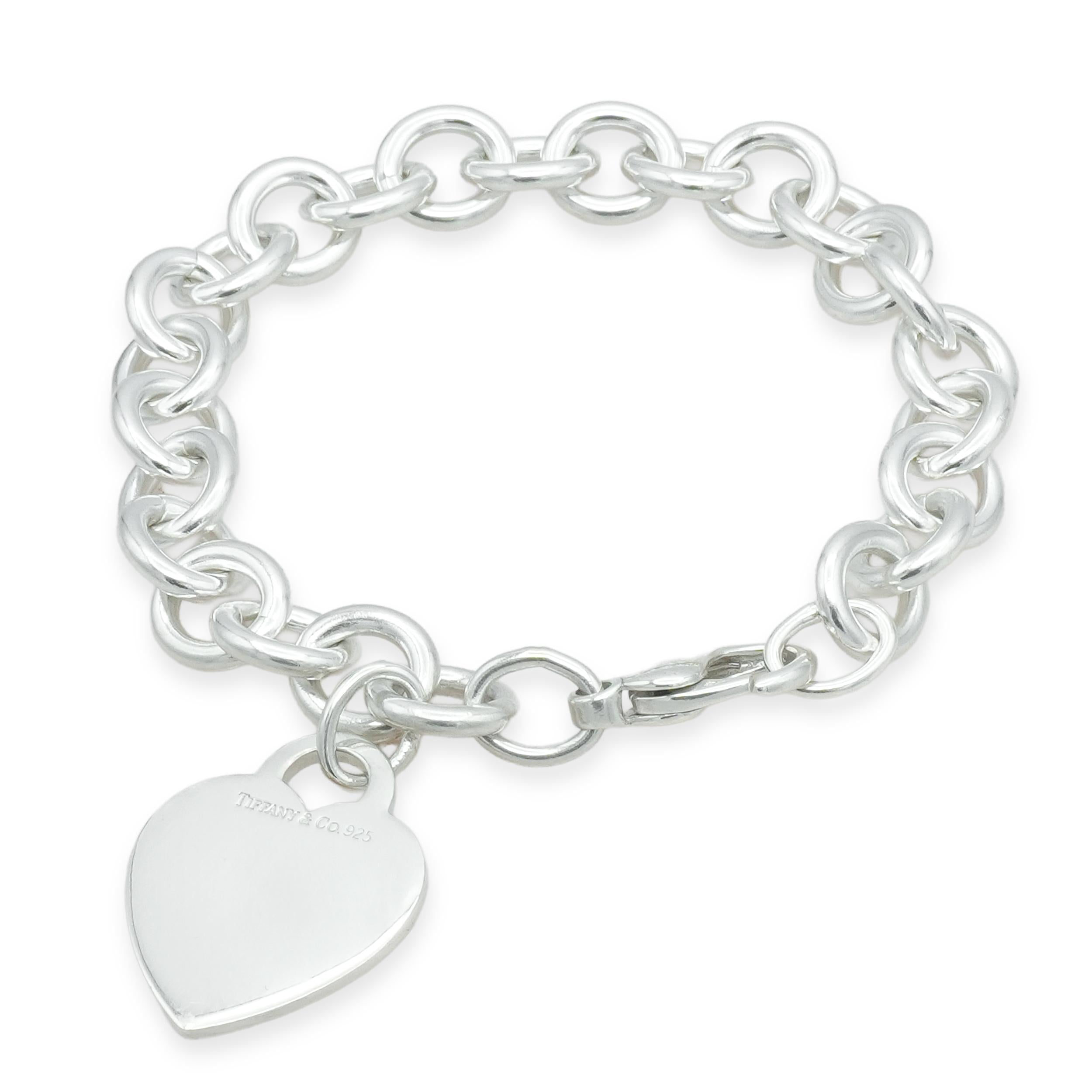 Tiffany & Co. Sterling Silver Heart Tag Link Bracelet