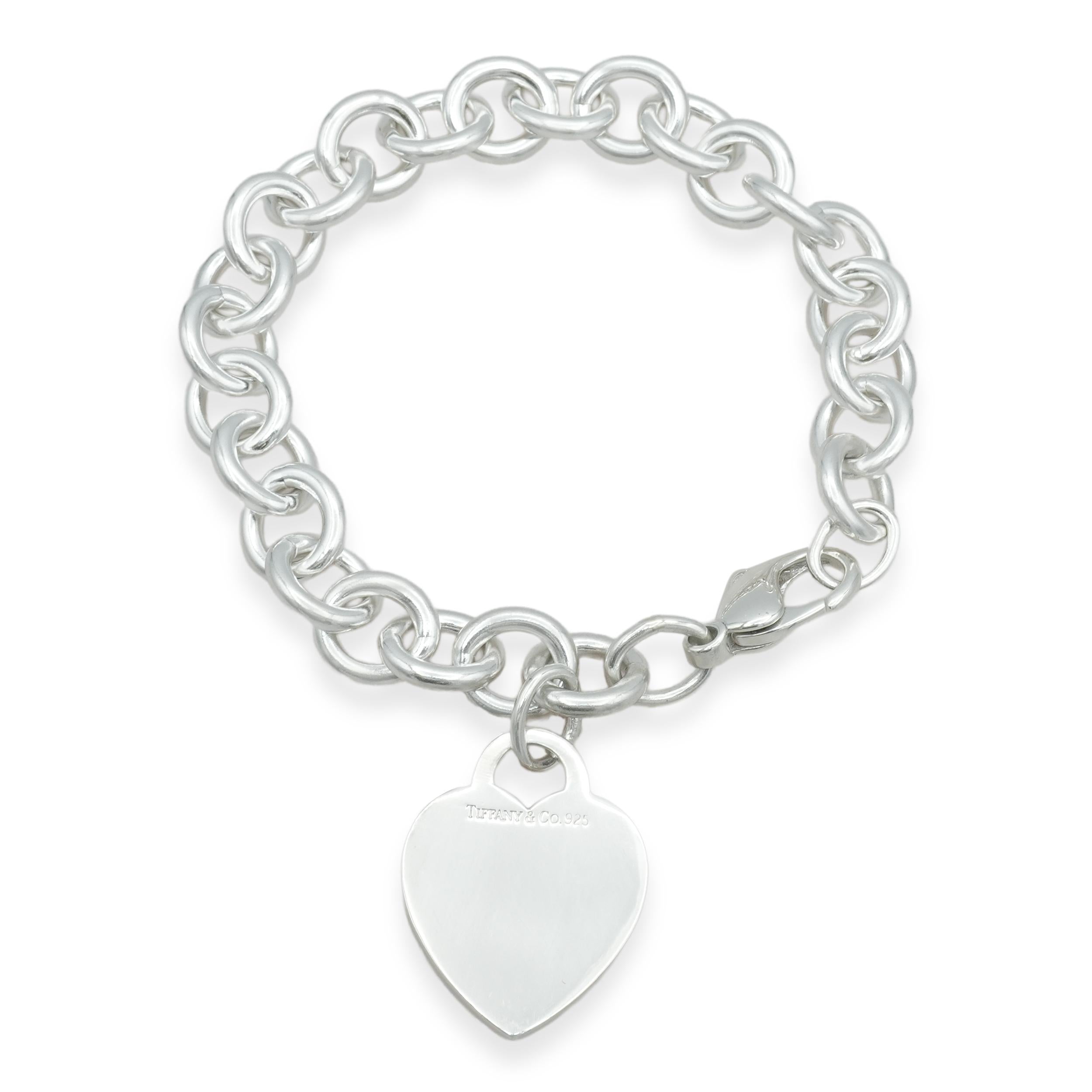 Tiffany & Co. Sterling Silver Heart Tag Link Bracelet