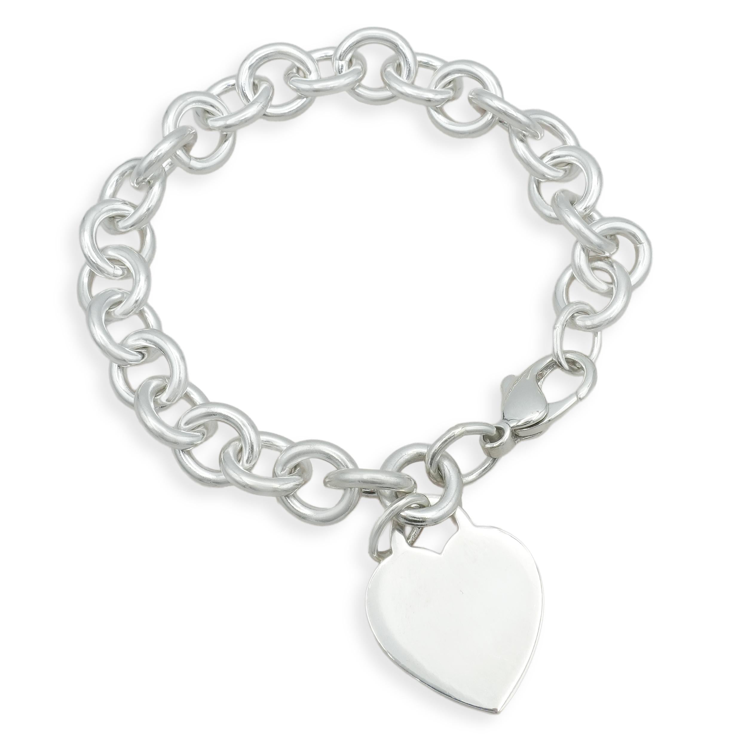 Tiffany & Co. Sterling Silver Heart Tag Link Bracelet
