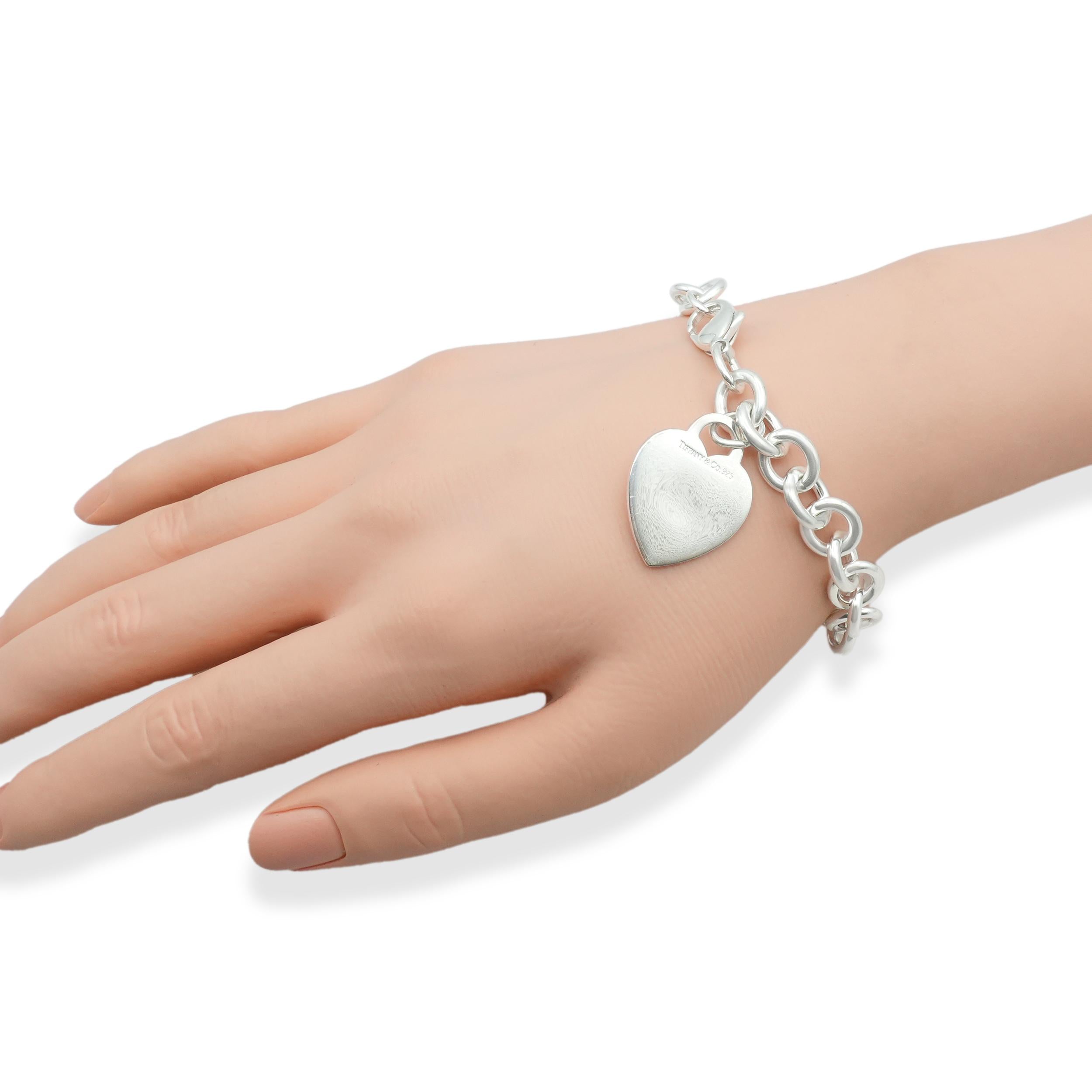 Tiffany & Co. Sterling Silver Heart Tag Link Bracelet