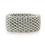 Tiffany & Co. Sterling Silver Somerset Mesh Bangle Bracelet and Ring Set