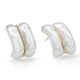 Vintage Tiffany & Co. Sterling Silver 14k Gold Rope Accent Earrings