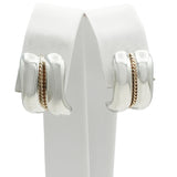 Vintage Tiffany & Co. Sterling Silver 14k Gold Rope Accent Earrings