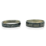 Lot of 2 Victorian Silver Black Enamel Pearl “Gott Mit Dir” Mourning Bracelet's