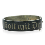 Lot of 2 Victorian Silver Black Enamel Pearl “Gott Mit Dir” Mourning Bracelet's