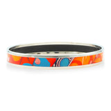 Hermès Palladium-Plated Multicolor Enamel Bangle Bracelet