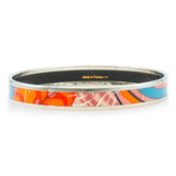 Hermès Palladium-Plated Multicolor Enamel Bangle Bracelet