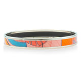 Hermès Palladium-Plated Multicolor Enamel Bangle Bracelet