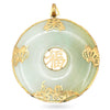 14K Yellow Gold Jade Butterfly Fu Disc Pendant