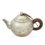 Antique Chinese .999 Fine Silver Dragon and Phoenix Teapot and Tea Utensil