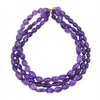 14K Gold Amethyst Three-Strand Beaded Necklace