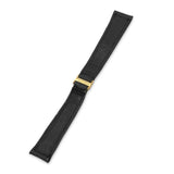 Vintage Boucheron Paris 18K Yellow Gold Black Leather Watch Strap