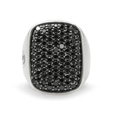 David Yurman Sterling Silver Pavé Black Diamond Signet Men's Ring