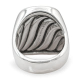 David Yurman Sterling Silver Pavé Black Diamond Signet Men's Ring