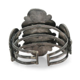 Vintage Navajo 900 Silver Five-Stone Turquoise Cuff Bracelet