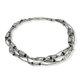 Sterling Silver Black Onyx Multi-Strand Necklace