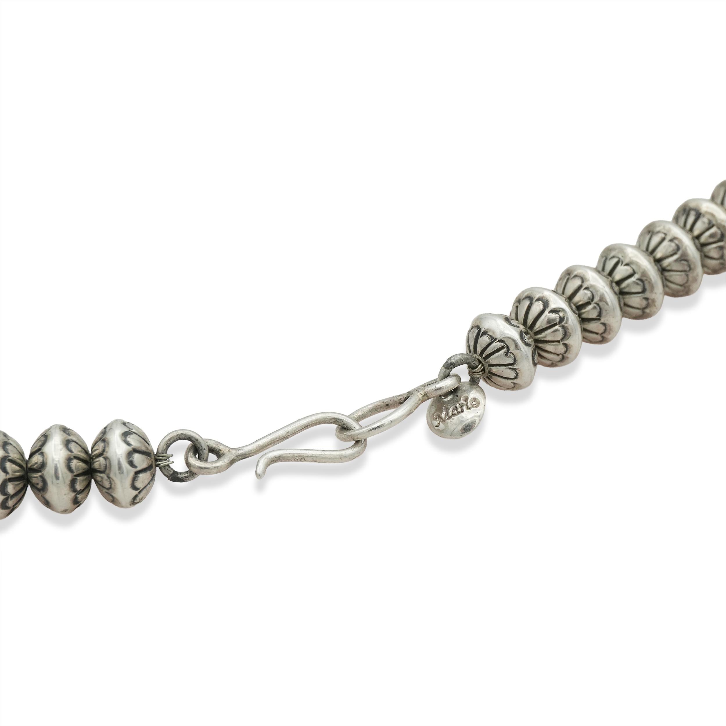 Marie Yazzie Navajo Sterling Silver Navajo Pearl Necklace