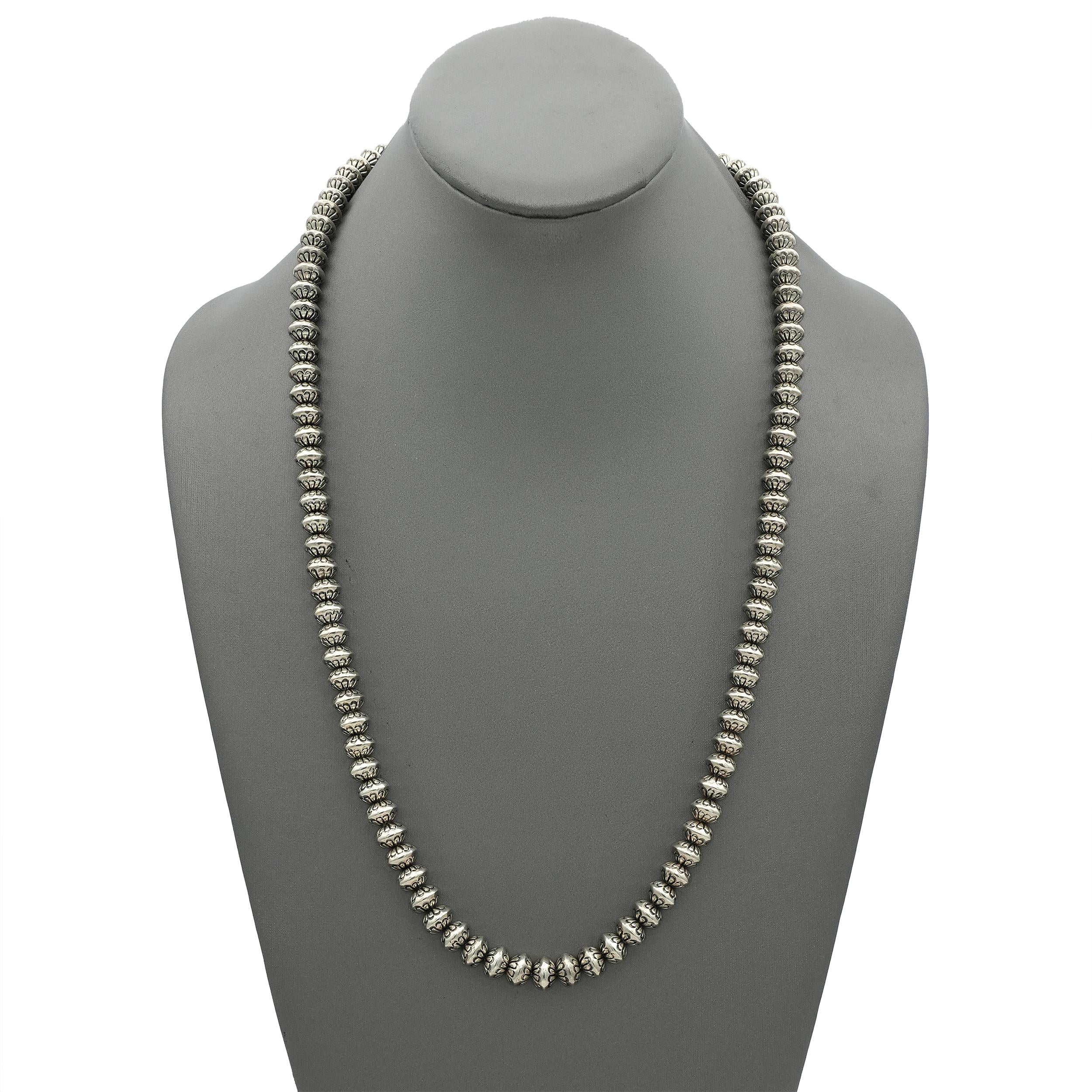 Marie Yazzie Navajo Sterling Silver Navajo Pearl Necklace